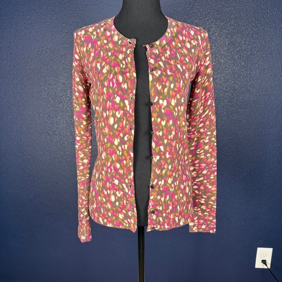 Merona Pink and Brown Cardigan Sweater, Size XS - Picture 1 of 8